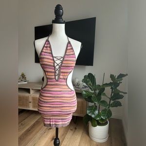 IAMGIA XS PINK SEE THROUGH DRESS